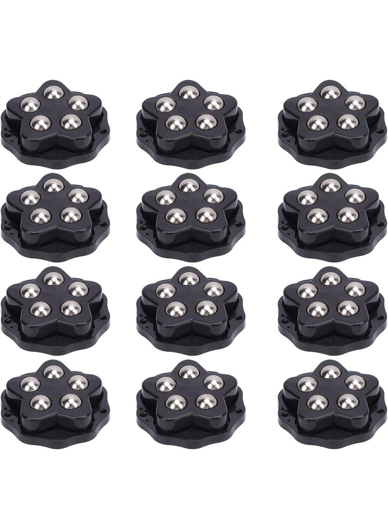12PCS Self Adhesive Caster Wheels, Heavy Duty Appliance Rollers, 360° Swivel Mini Universal Wheel Roller Casters for Appliances, Bookcase, Nightstand - Image 1